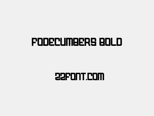 FODECUMBERS BOLD