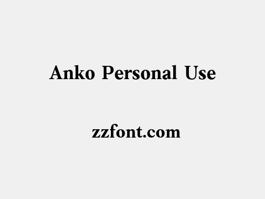 Anko Personal Use