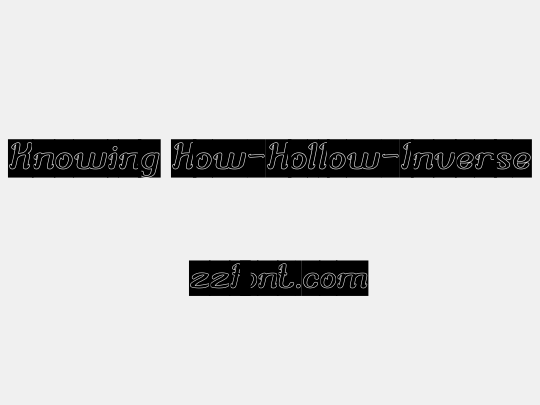Knowing How-Hollow-Inverse