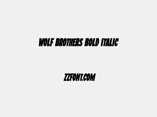 Wolf Brothers Bold Italic