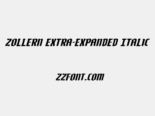 Zollern Extra-Expanded Italic