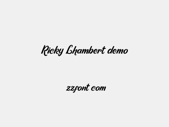 Ricky Lhambert demo