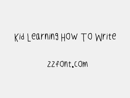 Kid Learning How To Write