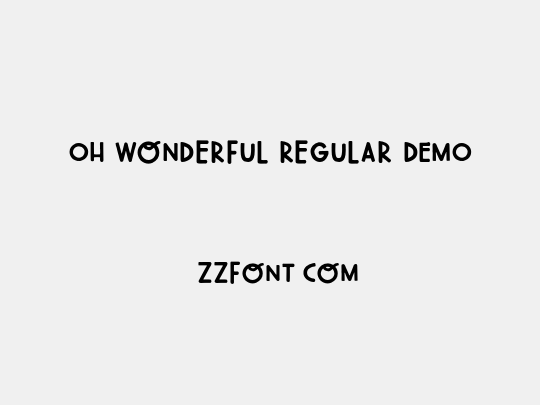 Oh Wonderful Regular DEMO
