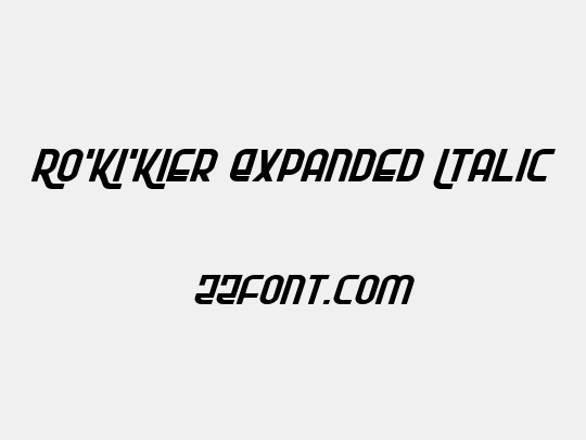 Ro'Ki'Kier Expanded Italic