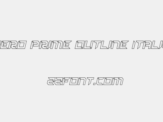 Zero Prime Outline Italic