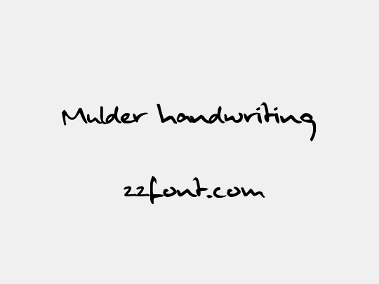 Mulder handwriting