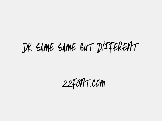DK Same Same But Different