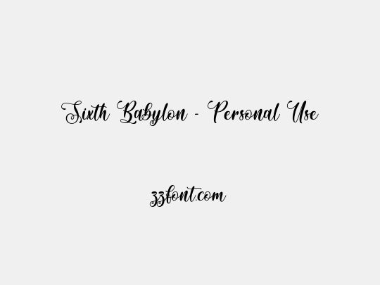 Sixth Babylon - Personal Use