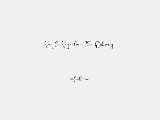 Single Signature Thin Ordinary