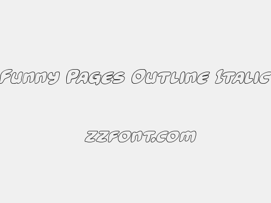 Funny Pages Outline Italic