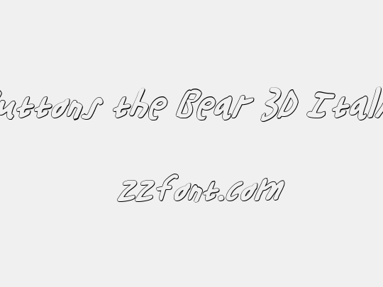 Buttons the Bear 3D Italic