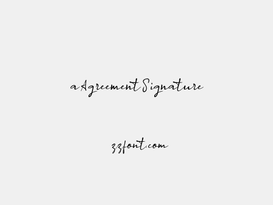 a Agreement Signature