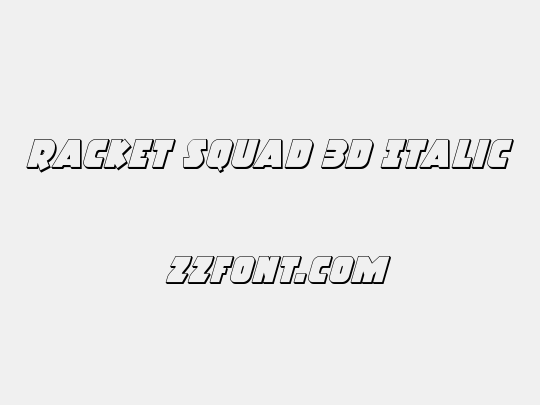 Racket Squad 3D Italic