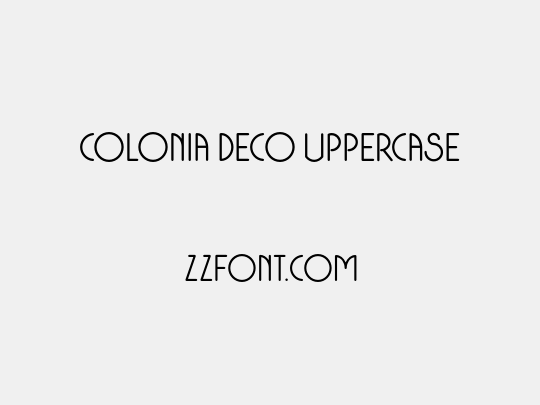 Colonia Deco Uppercase