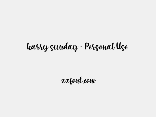 harry sunday - Personal Use