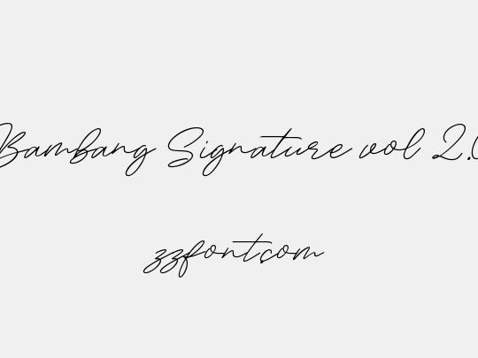 Bambang Signature vol 2.0