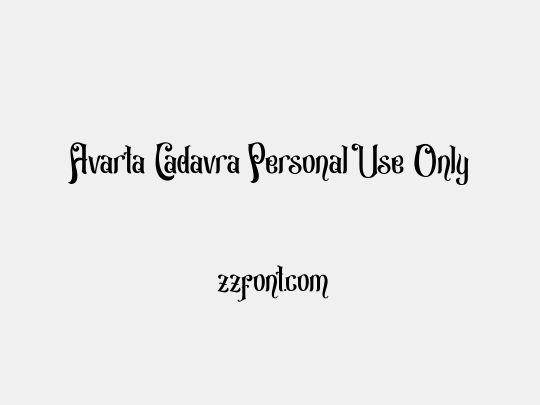 Avarta Cadavra Personal Use Only