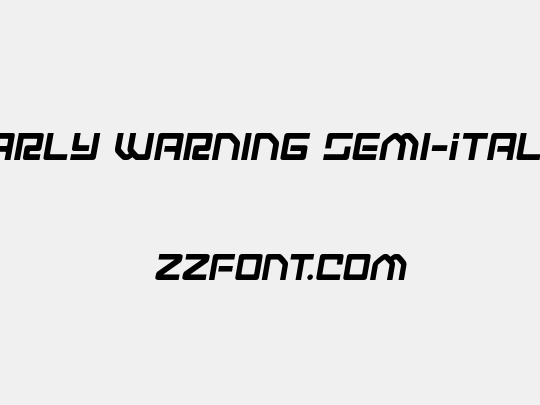 Early Warning Semi-Italic