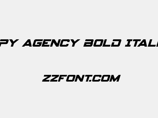Spy Agency Bold Italic