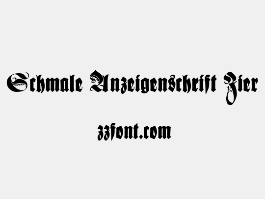 Schmale Anzeigenschrift Zier