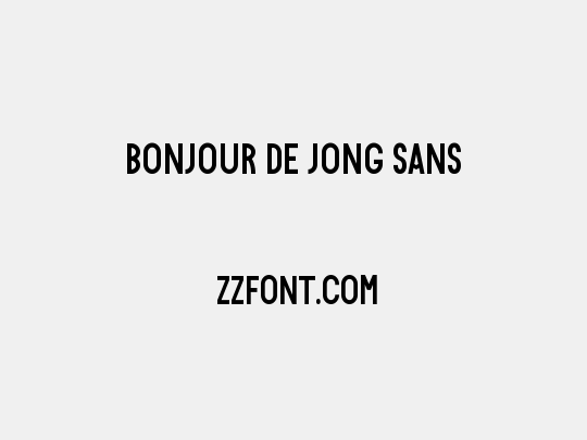 Bonjour De Jong Sans