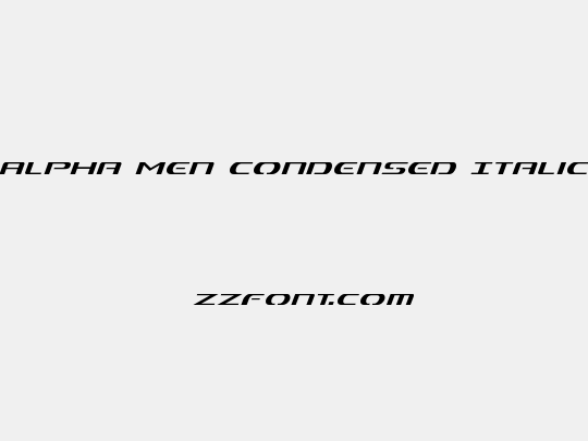 Alpha Men Condensed Italic