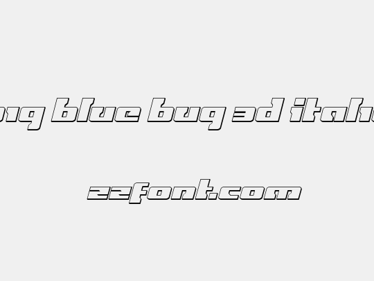 Big Blue Bug 3D Italic