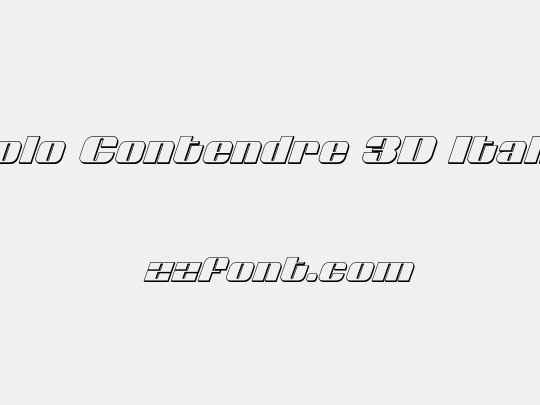 Nolo Contendre 3D Italic