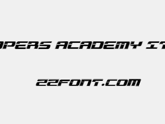 Troopers Academy Italic
