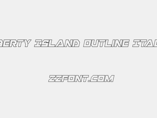 Liberty Island Outline Italic