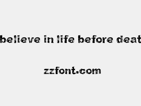 I believe in life before death