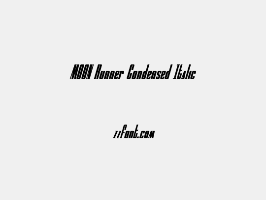 MOON Runner Condensed Italic
