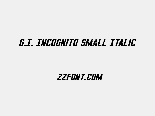 G.I. Incognito Small Italic
