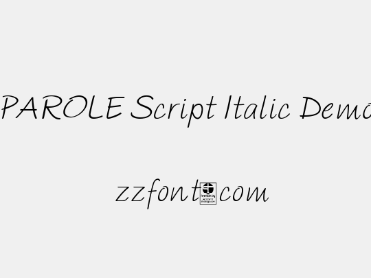PAROLE Script Italic Demo