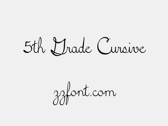 5th Grade Cursive
