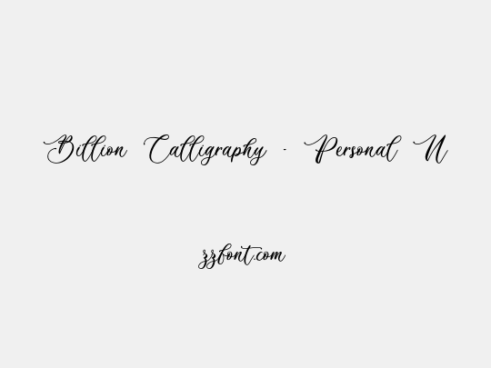 Billion Calligraphy - Personal Use