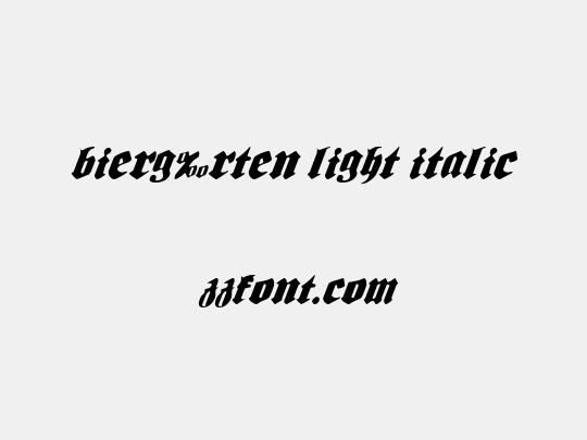 Bierg‰rten Light Italic