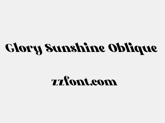 Glory Sunshine Oblique