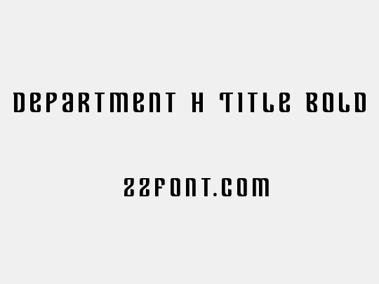 Department H Title Bold