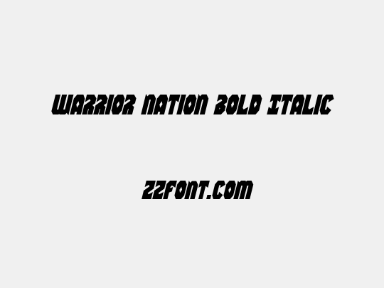 Warrior Nation Bold Italic