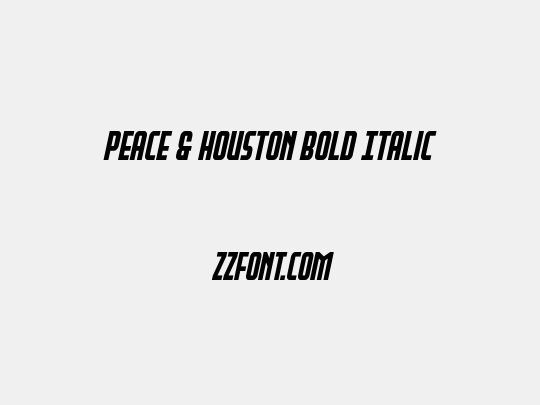 Peace & Houston Bold Italic