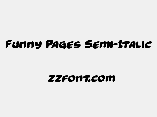 Funny Pages Semi-Italic