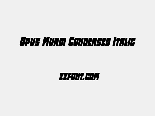 Opus Mundi Condensed Italic