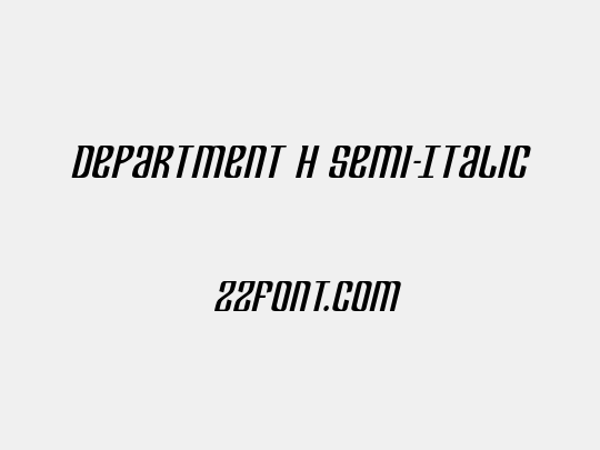 Department H Semi-Italic