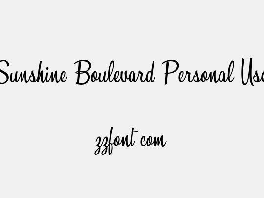 Sunshine Boulevard Personal Use