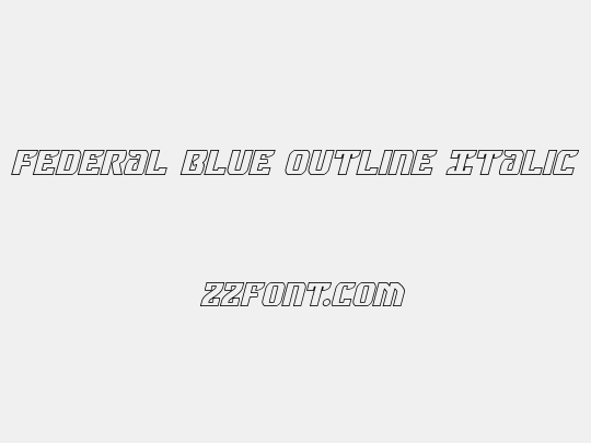 Federal Blue Outline Italic