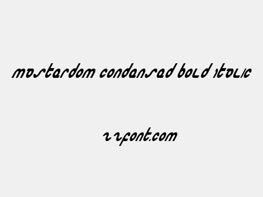 Masterdom Condensed Bold Italic