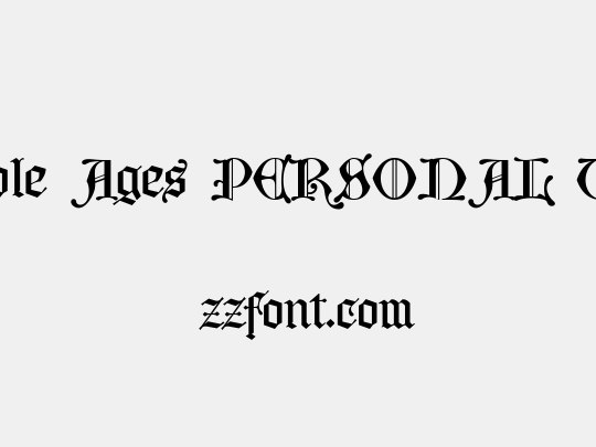 Middle Ages PERSONAL USE