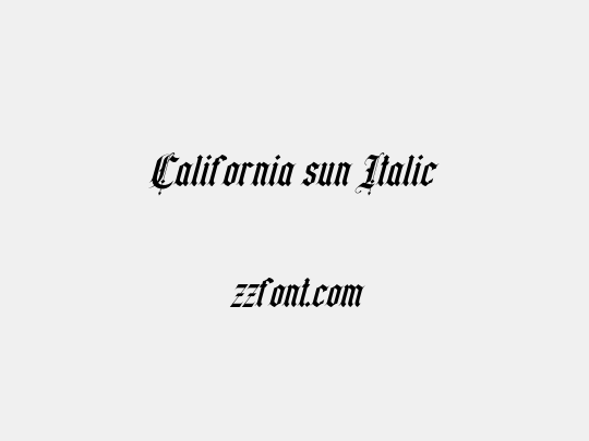 California sun Italic